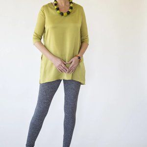 Women's 3/4 Sleeve Chartreuse Tunic Shirts Summer Casual Dressy Blouse Top Flowy